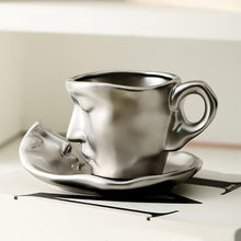 Load image into Gallery viewer, Metal touching face creative ceramic kiss Coffee cup