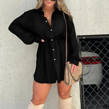 Load image into Gallery viewer, Women&#39;s Solid Color Long Sleeve Shirt Suit