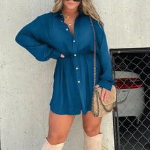 Load image into Gallery viewer, Women&#39;s Solid Color Long Sleeve Shirt Suit