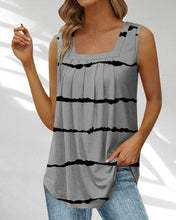 Load image into Gallery viewer, Square Neck Tank Top in Feather and Floral Print