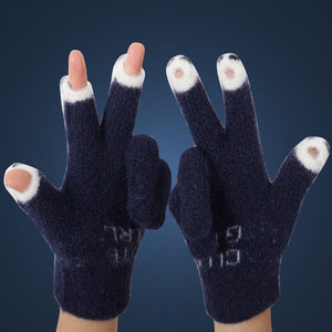 Cute Wool Knitted Gloves