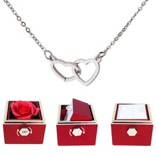 Load image into Gallery viewer, Eternally Preserved Rotating Rose Box - With Mirrored Heart Necklace
