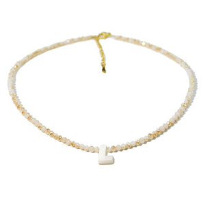 Beaded Shell Letter Necklace