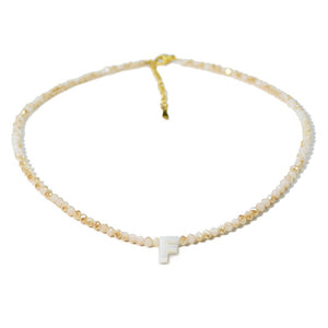 Beaded Shell Letter Necklace