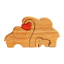 Load image into Gallery viewer, Wooden Elephant Family Puzzle