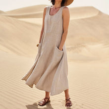 Load image into Gallery viewer, Women's Sleeveless Cotton And Linen Dress