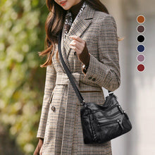 Load image into Gallery viewer, Multi-zipper Soft Leather Bag