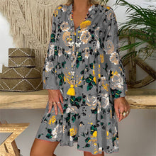 Load image into Gallery viewer, V-Neck Button-Up Ruffle Dress