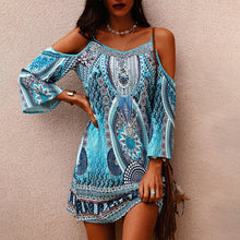 Load image into Gallery viewer, Printed Crew Neck Slip Dress