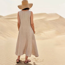 Load image into Gallery viewer, Women&#39;s Sleeveless Cotton And Linen Dress