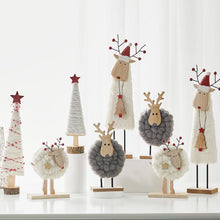 Load image into Gallery viewer, Christmas Wood Felt Reindeer Elk Tree Decorations