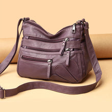 Load image into Gallery viewer, Multi-zipper Soft Leather Bag