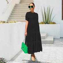 Load image into Gallery viewer, Button Solid Color Ruffled Plus Size Dress