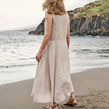 Load image into Gallery viewer, Women&#39;s Sleeveless Cotton And Linen Dress