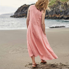 Load image into Gallery viewer, Women's Sleeveless Cotton And Linen Dress