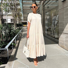 Load image into Gallery viewer, Button Solid Color Ruffled Plus Size Dress