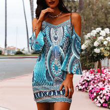 Load image into Gallery viewer, Printed Crew Neck Slip Dress