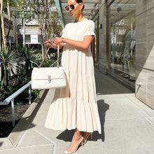 Load image into Gallery viewer, Button Solid Color Ruffled Plus Size Dress