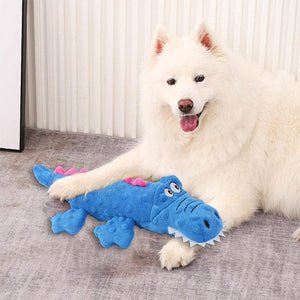 Pet plush toy sounding crocodile