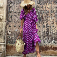 Load image into Gallery viewer, Puff Sleeve Beach Dress