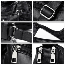 Load image into Gallery viewer, Multi-zipper Soft Leather Bag