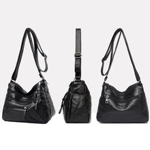 Load image into Gallery viewer, Multi-zipper Soft Leather Bag