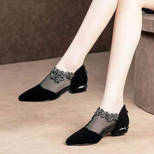 Load image into Gallery viewer, RHINESTONE STONE HOLLOW HEEL SHOES