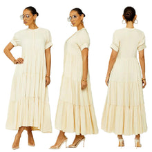 Load image into Gallery viewer, Button Solid Color Ruffled Plus Size Dress