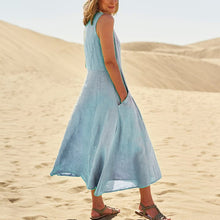 Load image into Gallery viewer, Women's Sleeveless Cotton And Linen Dress