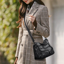 Load image into Gallery viewer, Multi-zipper Soft Leather Bag