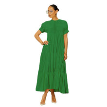 Load image into Gallery viewer, Button Solid Color Ruffled Plus Size Dress