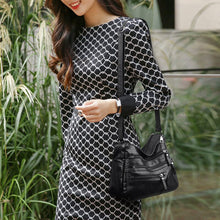 Load image into Gallery viewer, Multi-zipper Soft Leather Bag