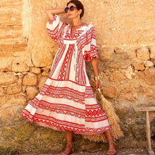 Load image into Gallery viewer, Puff Sleeve Beach Dress