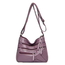 Load image into Gallery viewer, Multi-zipper Soft Leather Bag