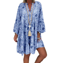 Load image into Gallery viewer, V-Neck Button-Up Ruffle Dress