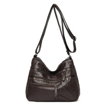 Load image into Gallery viewer, Multi-zipper Soft Leather Bag