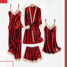 Load image into Gallery viewer, Soft Comfortable Ice Silk Lace Pajamas