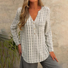 Load image into Gallery viewer, Striped Casual V-Neck Long Sleeve Shirt