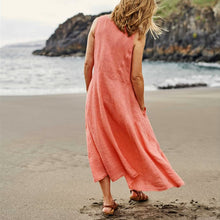 Load image into Gallery viewer, Women's Sleeveless Cotton And Linen Dress