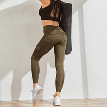 Load image into Gallery viewer, Women&#39;s Pocket Sexy Stretch Leggings Fitness Track Pants