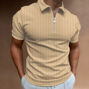 Striped Zip Polo Shirt