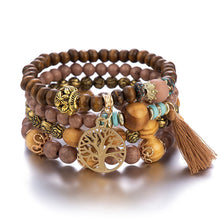 Load image into Gallery viewer, Boho Multilayer Wood Beaded Bracelet