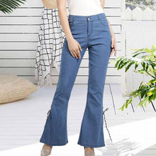 Load image into Gallery viewer, 70S HIP HUGGER BELL BOTTOMS STRETCHY JEANS