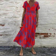 Load image into Gallery viewer, Women's Vintage Short Sleeve Maxi Dress