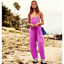 Load image into Gallery viewer, Solid V-Neck Sling Pocket Jumpsuit