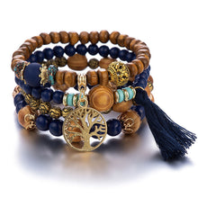 Load image into Gallery viewer, Boho Multilayer Wood Beaded Bracelet