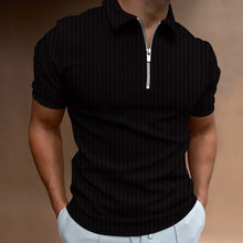 Load image into Gallery viewer, Striped Zip Polo Shirt