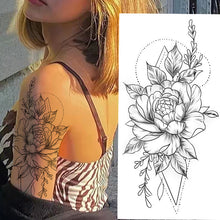Load image into Gallery viewer, Sketch Flower Tattoo Stickers (10PCS)