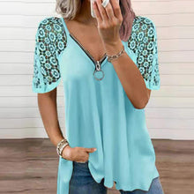 Load image into Gallery viewer, Lace Zip T-Shirt