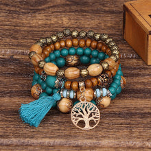Load image into Gallery viewer, Boho Multilayer Wood Beaded Bracelet